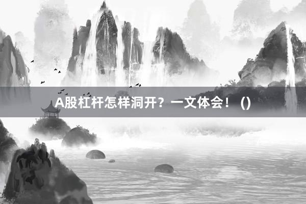 A股杠杆怎样洞开？一文体会！ ()